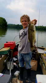 Top Water Trips Fishing Charter on our Jet Boat fishing For Bass on Blue Marsh Kids FIshing Lessons