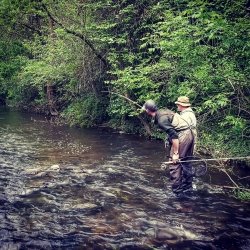 Top Water Trips during our Fly Fishing Lesson for Trout on French Creek