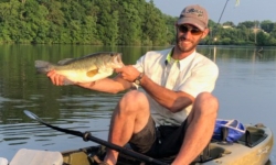 Kayak Fishing Trips for Bass on Marsh Creek Lake in Pennsylvania with Top Water Trips Pennsylvania Fishing Guides