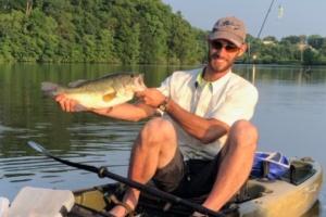 Kayak Fishing Trips for Bass on Marsh Creek Lake in Pennsylvania with Top Water Trips Pennsylvania Fishing Guides